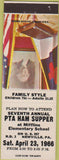 Matchbook Cover - PTA Ham Supper Mifflins School Newville PA 1966