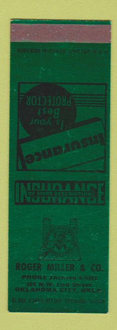 Matchbook Cover - Roger Miller Insurance Oklahoma City OK SAMPLE