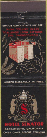 Matchbook Cover - Hotel Senator Sacramento CA