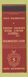 Matchbook Cover - Hotel Sacramento CA SAMPLE