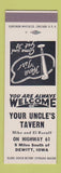 Matchbook Cover - Your Uncle's Tavern Dewitt IA SAMPLE