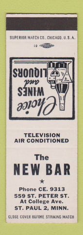 Matchbook Cover - The New Bar St Paul MN SAMPLE