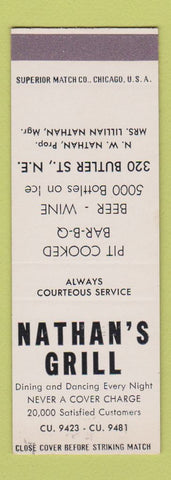 Matchbook Cover - Nathan's Grill  SAMPLE