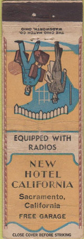 Matchbook Cover - New Hotel California Sacramento CA WORN