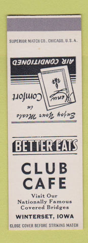 Matchbook Cover - Club Cafe Winterset IA SAMPLE