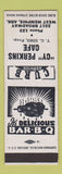 Matchbook Cover - Cy Perkins Cafe BBQ West Memphis AR WEAR SAMPLE