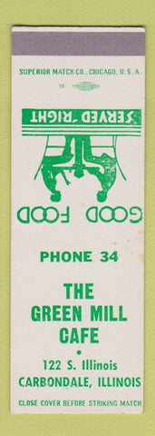Matchbook Cover - The Green Mill Cafe Carbondale IL SAMPLE