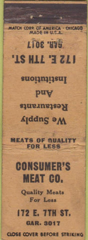 Matchbook Cover - Consumers Meat Co St Paul MN? WORN