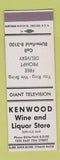 Matchbook Cover - Kenwood Wine Liquor Store SAMPLE