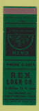 Matchbook Cover - Rex Loan Company Chattanooga TN SAMPLE