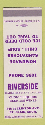 Matchbook Cover - Riverside Restaurant St Clair MI SAMPLE