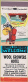 Matchbook Cover - Wool Growers Hotel Stockton CA