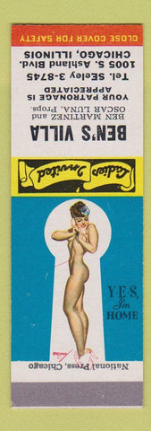 Matchbook Cover - Ben's Villa Chicago IL Pinup SAMPLE
