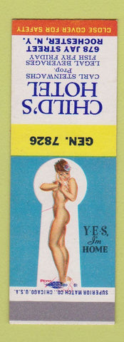 Matchbook Cover - Child's Hotel Rochester NY Carl Steinwachs Pinup SAMPLE