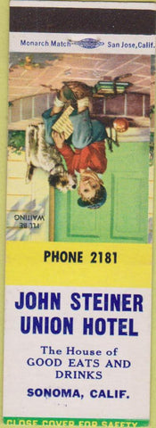 Matchbook Cover - John Steiner Union Hotel Sonoma CA