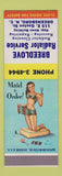 Matchbook Cover - Breedlove Radiator Service Greensboro NC Pinup SAMPLE