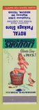 Matchbook Cover - Royal Package Store Liquor Seguin TX Pinup SAMPLE