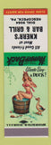 Matchbook Cover - Knerr's Bar Grill Nescopeck PA Pinup SAMPLE