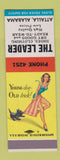 Matchbook Cover - The Leader Clothes Attalla AL Pinup SAMPLE
