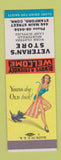 Matchbook Cover - Veteran's Store Stamford CT Pinup SAMPLE