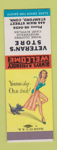 Matchbook Cover - Veteran's Store Stamford CT Pinup SAMPLE