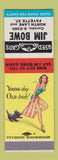 Matchbook Cover - Jim Bowe Used Cars Pinup SAMPLE