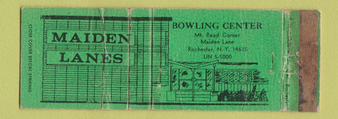 Matchbook Cover - Maiden Lanes Bowling Cohester NY WORN