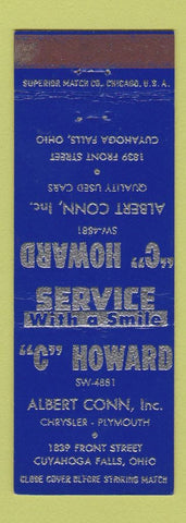 Matchbook Cover - Albert Conn Chrysler Plymouth Cuyahoga Falls OH