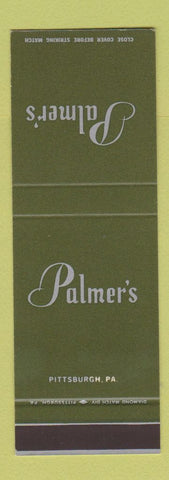 Matchbook Cover - Palmer's Pittsburgh PA GREEN SAMPLE