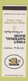 Matchbook Cover - First National Bank Chicago Heights IL SAMPLE