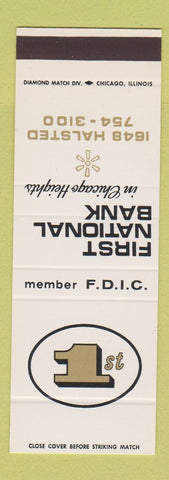 Matchbook Cover - First National Bank Chicago Heights IL SAMPLE