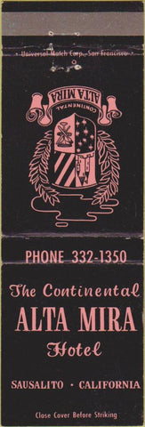 Matchbook Cover - Alta Mira Hotel Sausalito CA