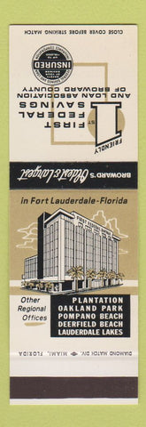 Matchbook Cover - 1st Federal Savings Plantation Pompano Beach FL SAMPLE
