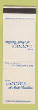 Matchbook Cover - Tanner Clothes NC Rutherfordton SAMPLE