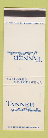 Matchbook Cover - Tanner Clothes NC Rutherfordton SAMPLE