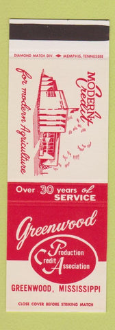 Matchbook Cover - Greenwood Production Credit Association MS SAMPLE