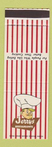 Matchbook Cover - Jerry's Restaurants Lexington KY SAMPLE