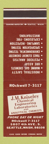 Matchbook Cover - JM Kniseley Chemical Labs Seattle WA SAMPLE