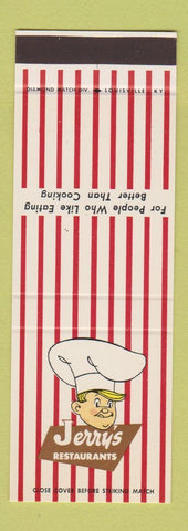 Matchbook Cover - Jerry's Restaurants Lexington KY chain SAMPLE