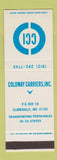 Matchbook Cover - Coldway Carriers Clarksville IN SAMPLE