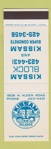 Matchbook Cover - Kissam Builders' Supply Orlando FL SAMPLE