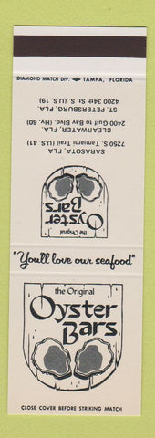 Matchbook Cover - Oyster Bars Sarasota Clearwater St Petersburg FL SAMPLE