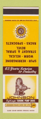 Matchbook Cover - Johnson Turbine Pump gear Atlanta GA SAMPLE