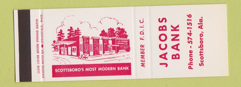 Matchbook Cover - Jacobs Bank Scottsboro AL SAMPLE