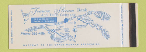 Matchbook Cover - Frances Slocum Bank Wabash IN Full Length SAMPLE