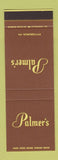 Matchbook Cover - Palmer's Pittsburgh PA restaurant  SAMPLE