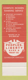 Matchbook Cover - Peoples Liberty Bank Trust Covington KY SAMPLE