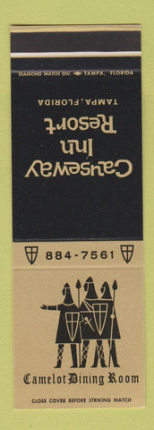 Matchbook Cover - Causeway Inn Resort Tampa FL Camelot restaurant SAMPLE