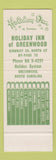 Matchbook Cover - Holiday Inn Greenwood SC SAMPLE