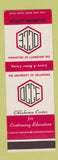 Matchbook Cover - University of Oklahoma Continuing Education Norman OK SAMPLE